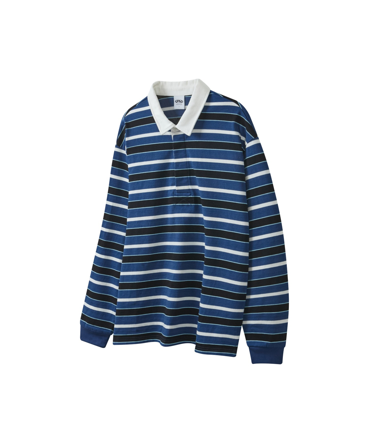 페르노브(FERNOV) 스트라이프 럭비 티셔츠 블루