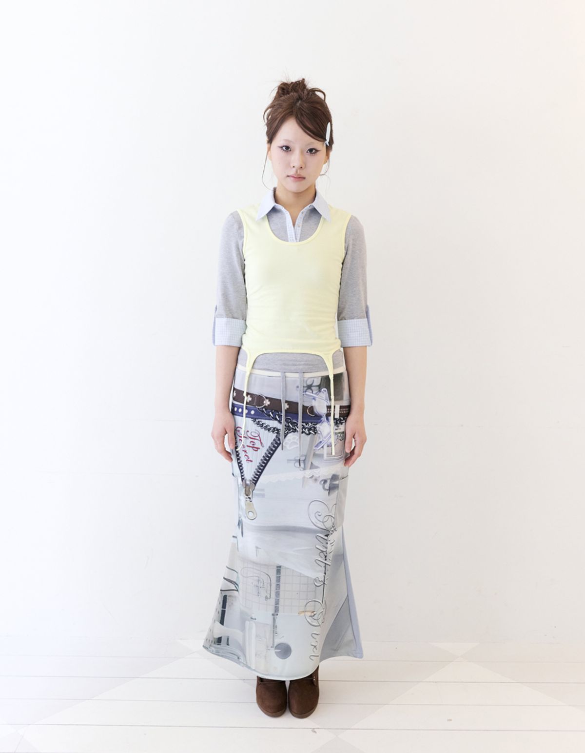 혼쿄(HONKYO) Lemon Shirt Layered Top