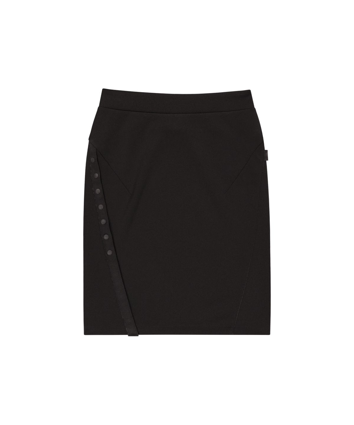 오호스(OJOS) Button Slit Track Skirt / Black