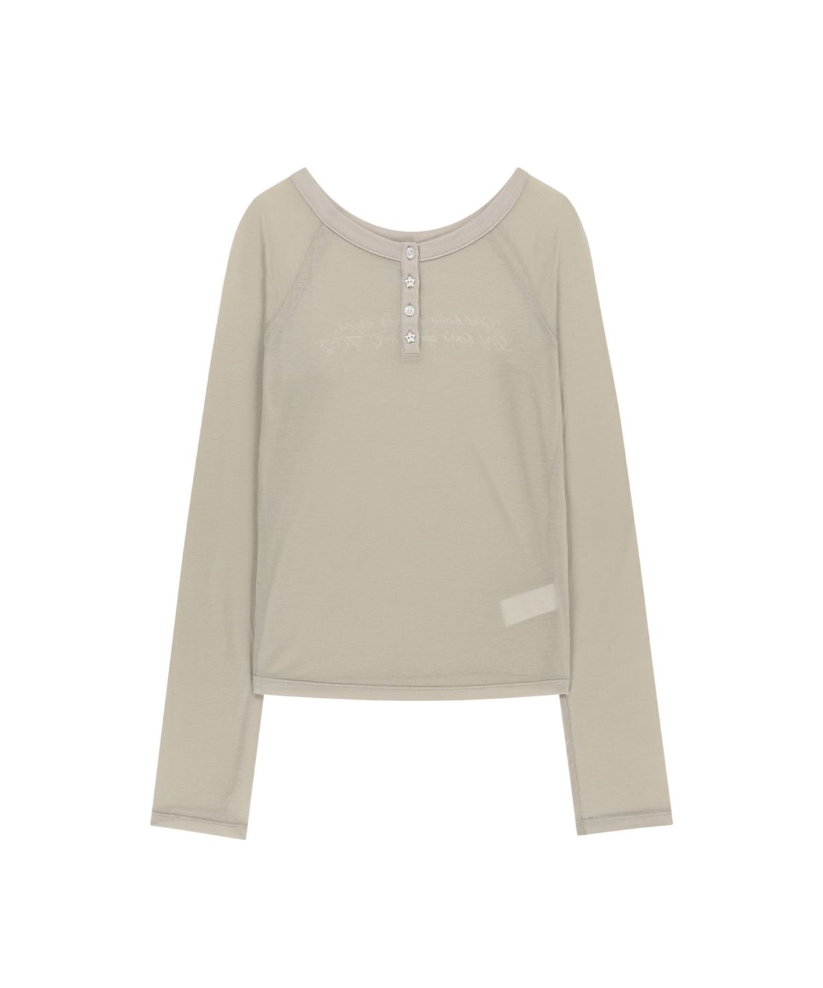 오호스(OJOS) Henley Raglan Long Sleeve / Oatmeal