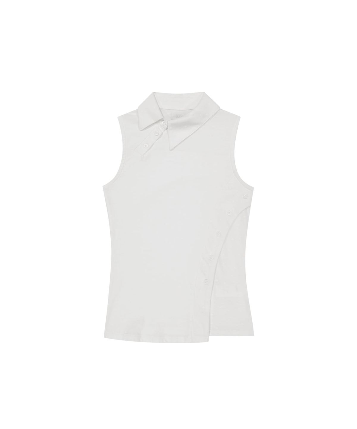 오호스(OJOS) Curved Cut Collar Tank / White