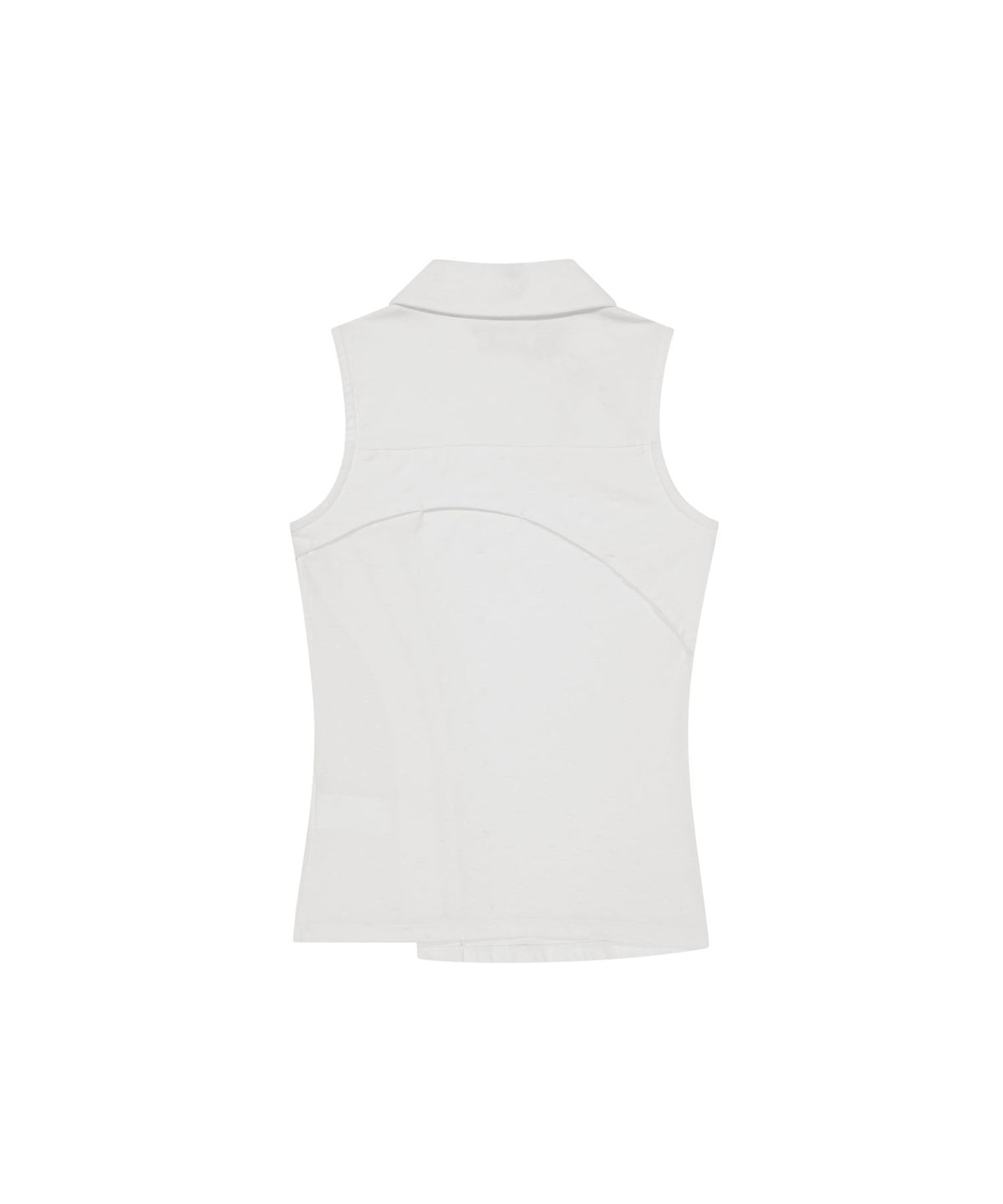 오호스(OJOS) Curved Cut Collar Tank / White