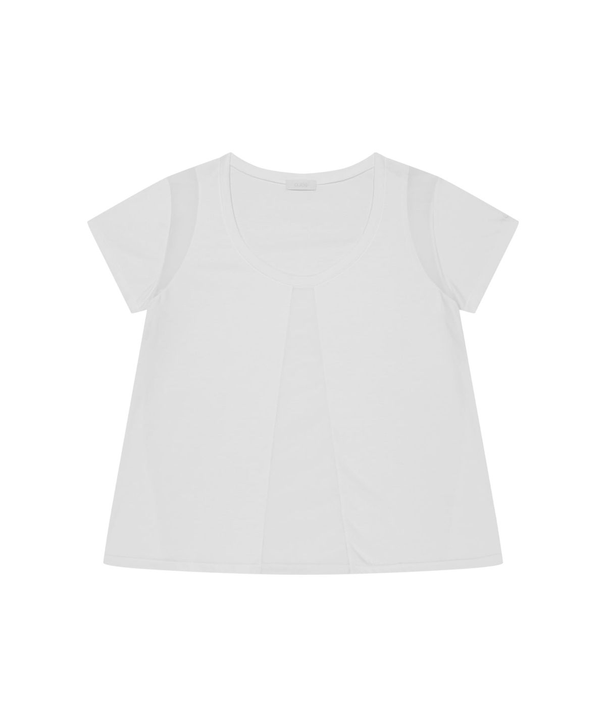 오호스(OJOS) Sheer Panel Flare Tee / White