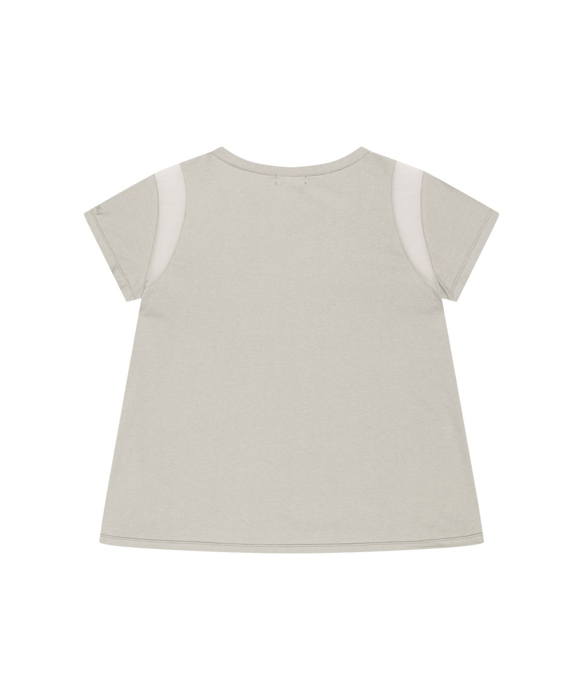 오호스(OJOS) Sheer Panel Flare Tee / Oatmeal