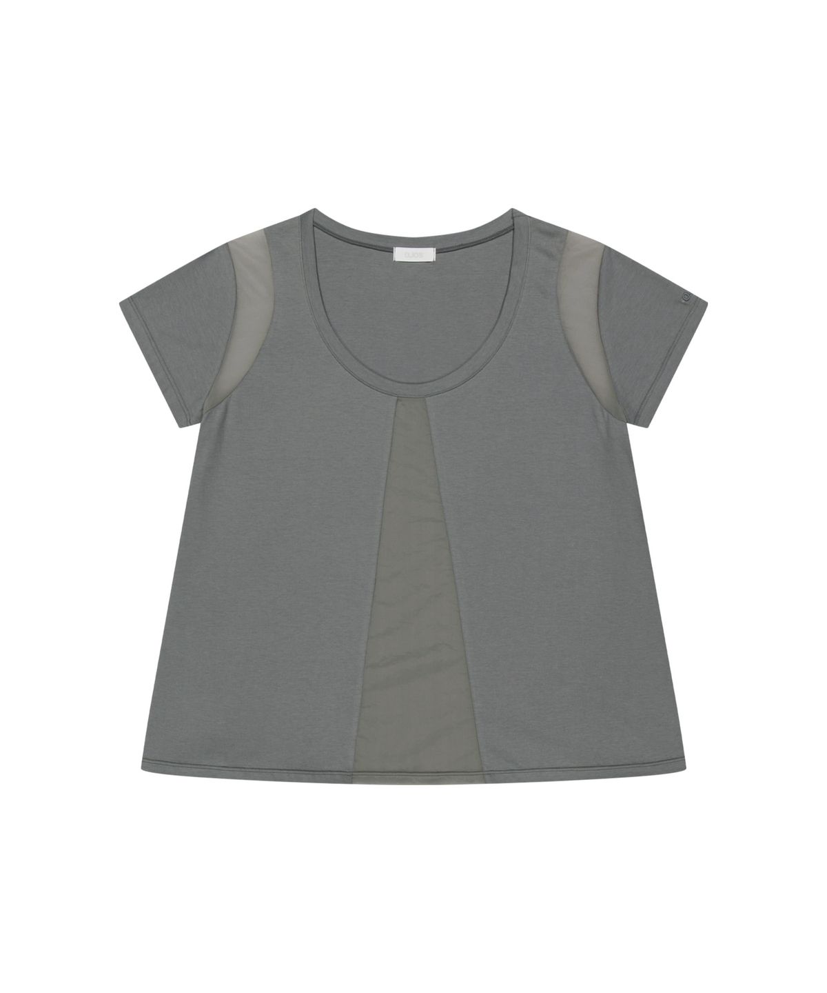 오호스(OJOS) Sheer Panel Flare Tee / Grey
