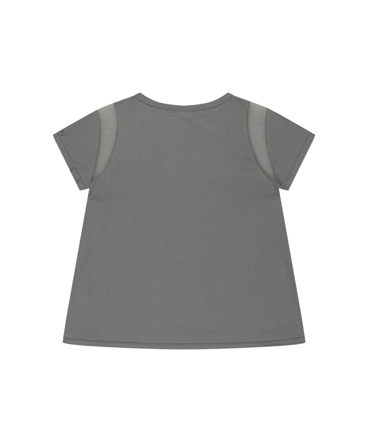 오호스(OJOS) Sheer Panel Flare Tee / Grey