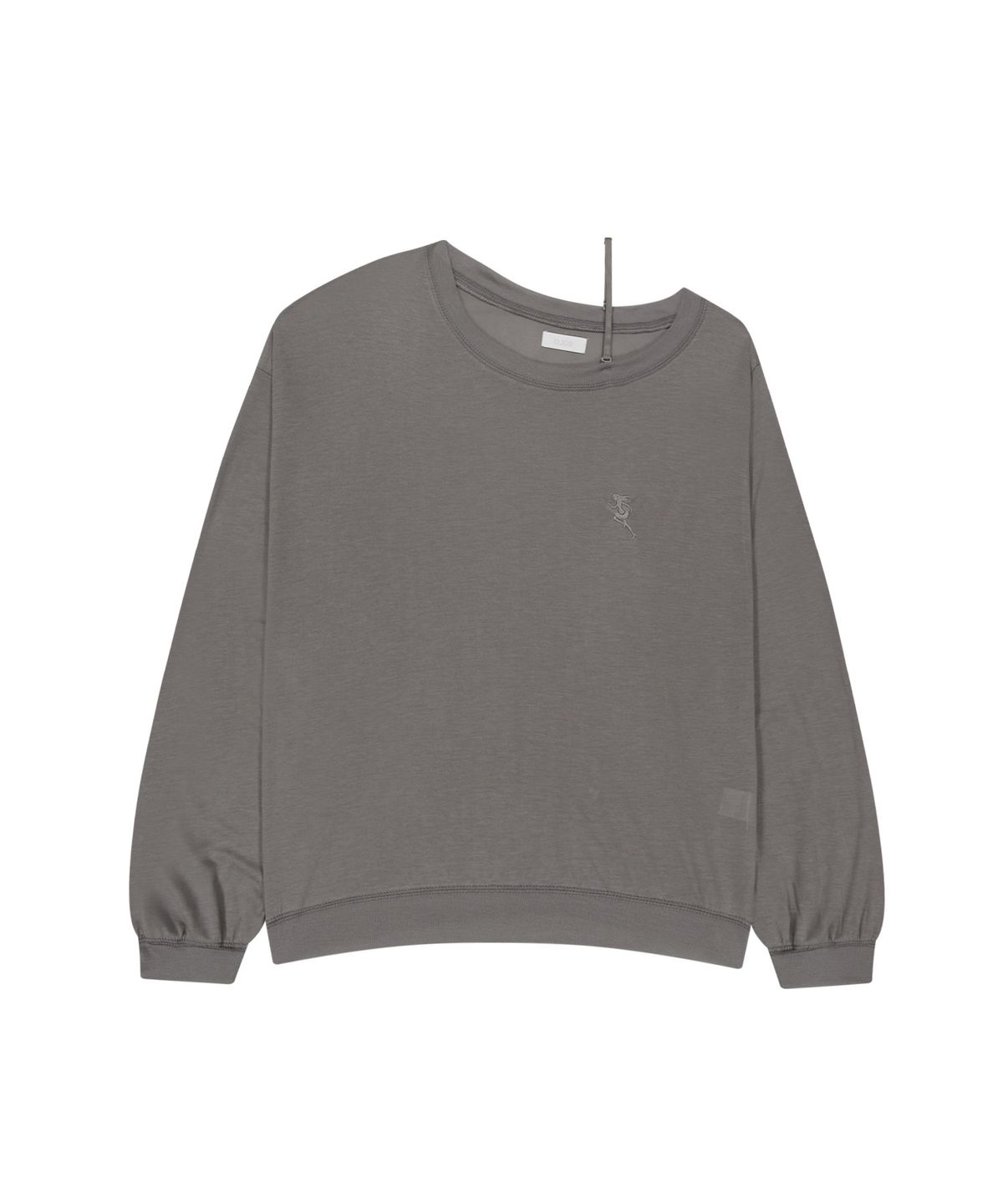 오호스(OJOS) One-Shoulder Oversized Sweatshirt / Charcoal