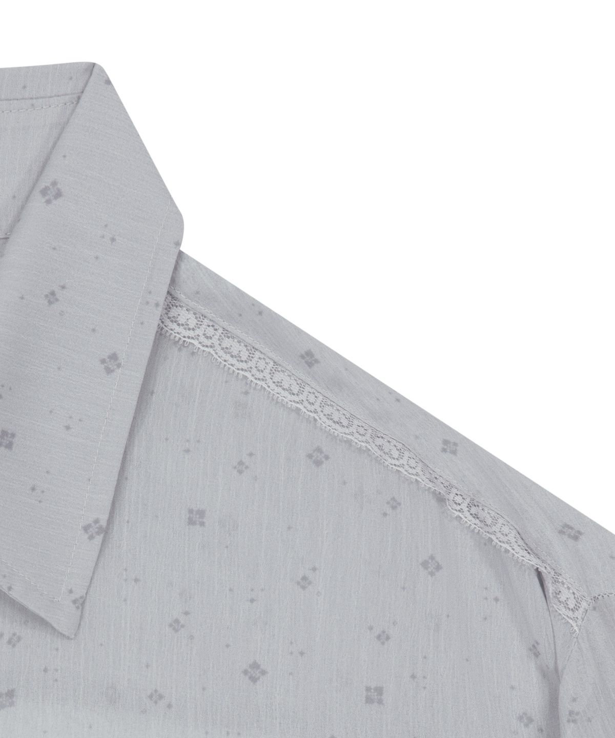오호스(OJOS) Graphic Sheer Shirts / Grey