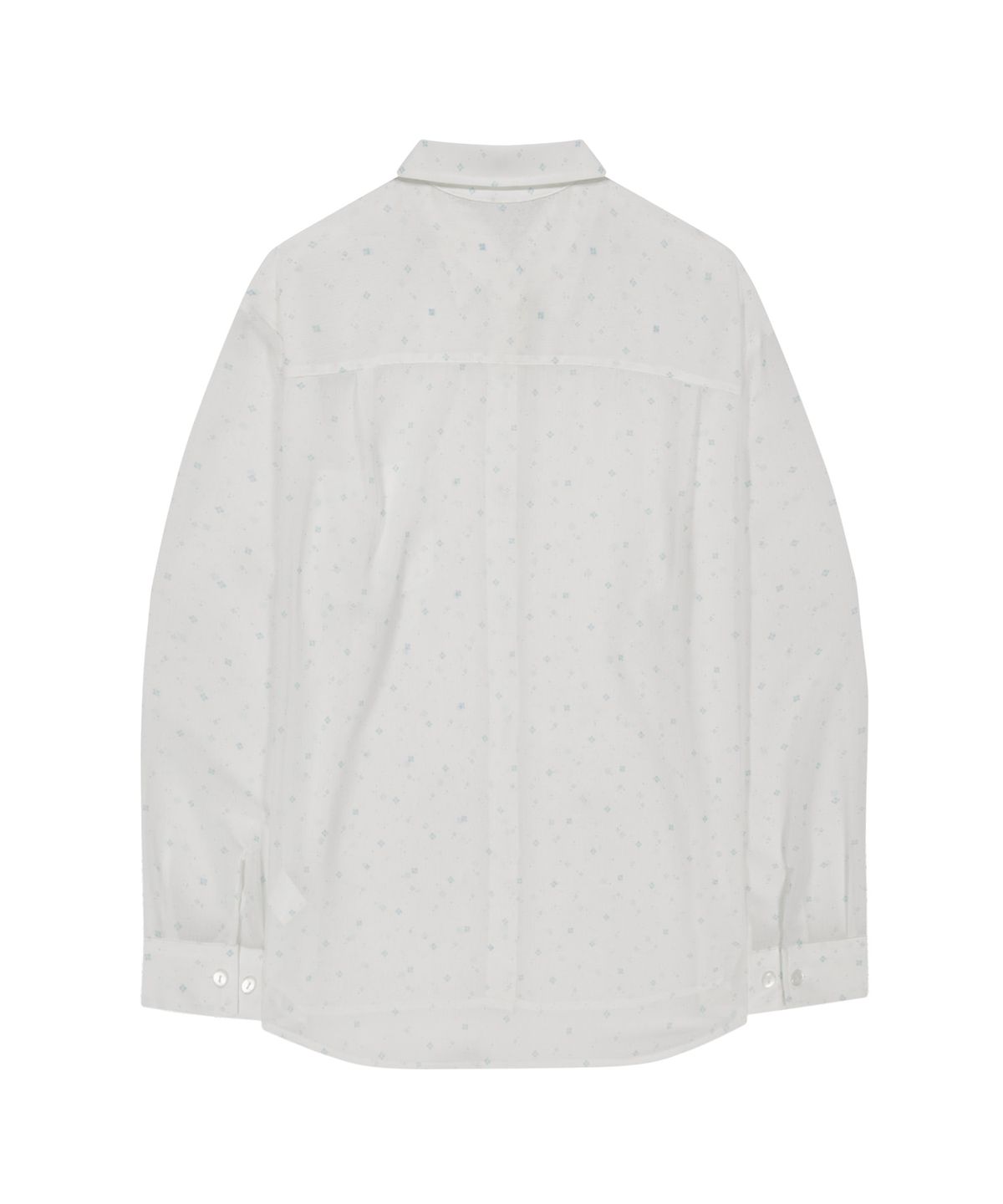오호스(OJOS) Graphic Sheer Shirts / White