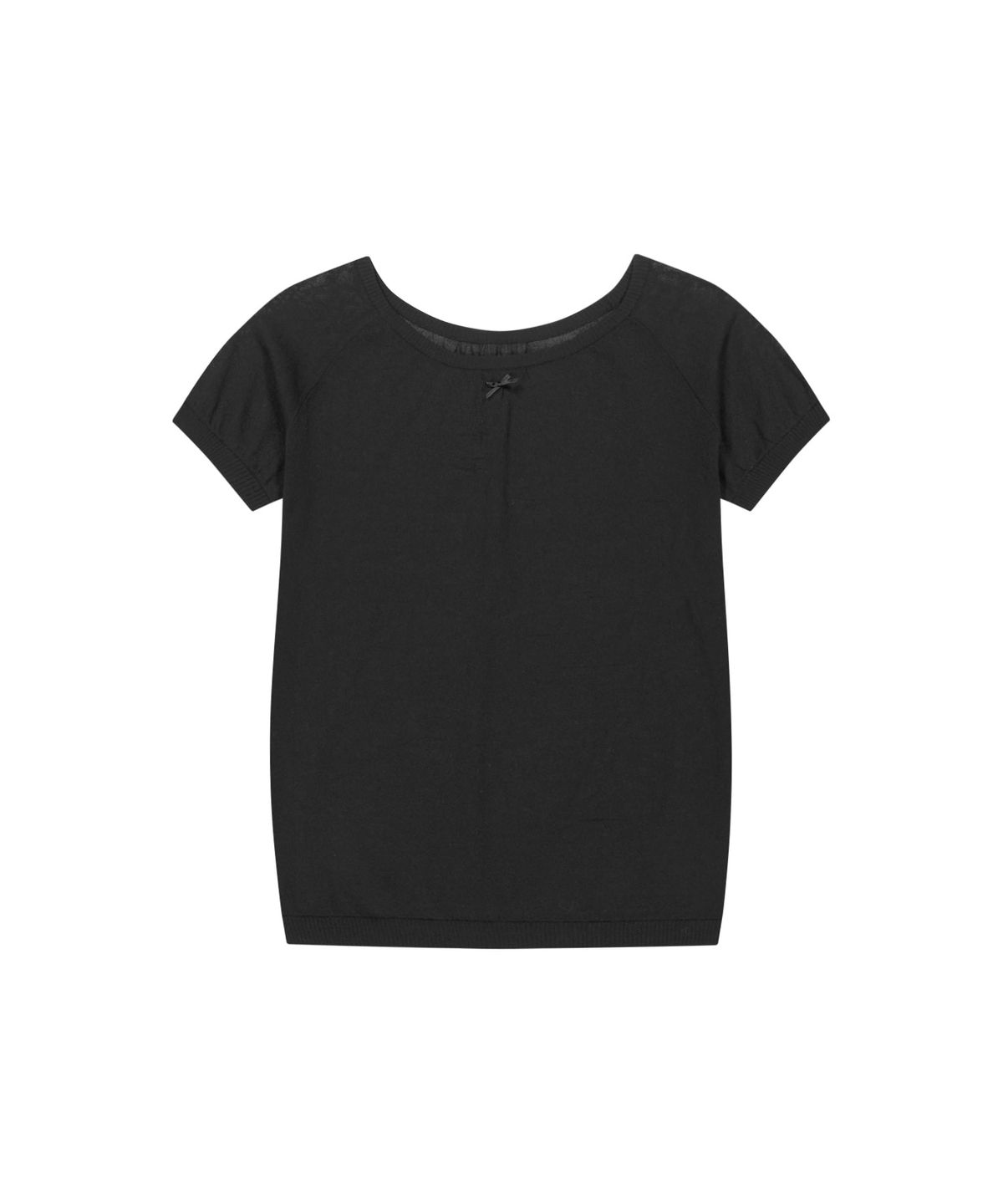 오호스(OJOS) Rayon Sheer Knit Top / Black