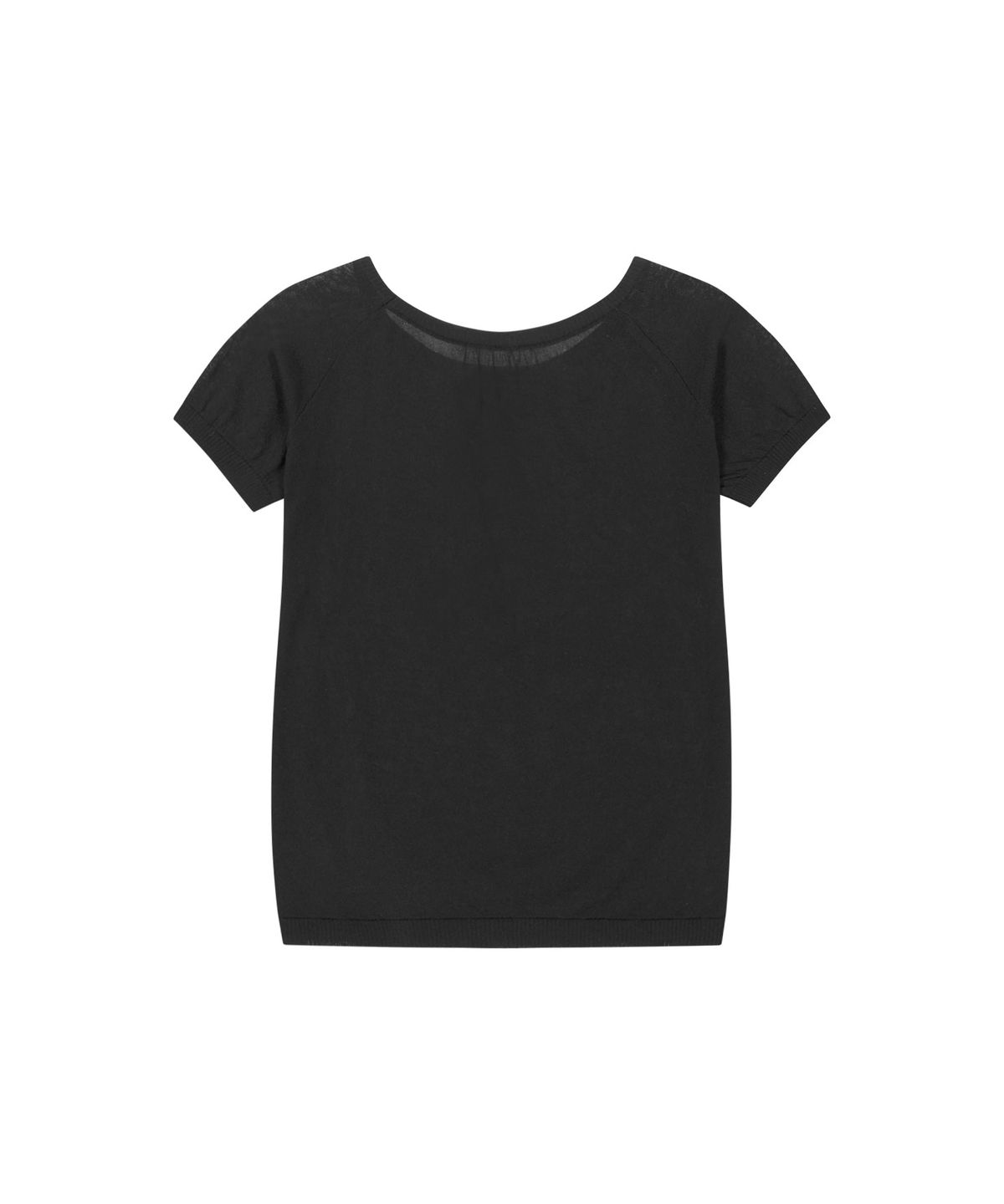 오호스(OJOS) Rayon Sheer Knit Top / Black