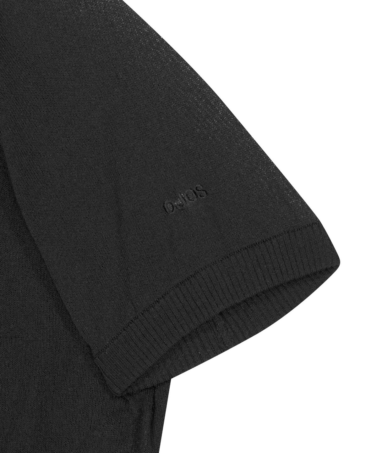 오호스(OJOS) Rayon Sheer Knit Top / Black