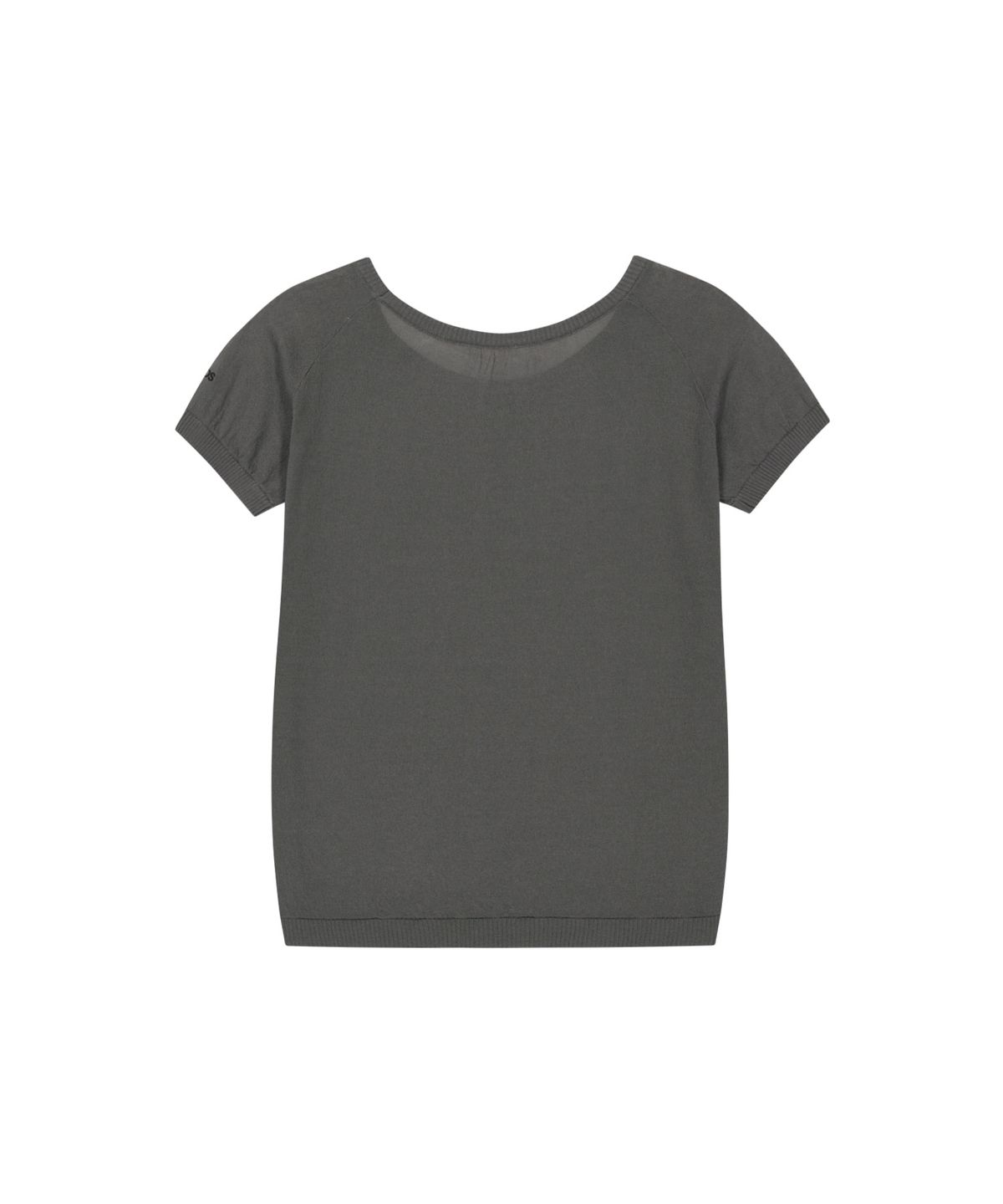 오호스(OJOS) Rayon Sheer Knit Top / Charcoal