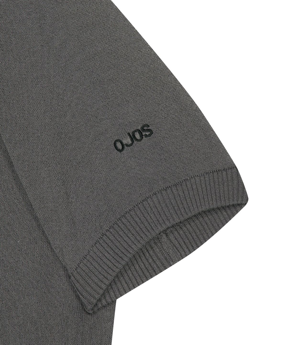 오호스(OJOS) Rayon Sheer Knit Top / Charcoal