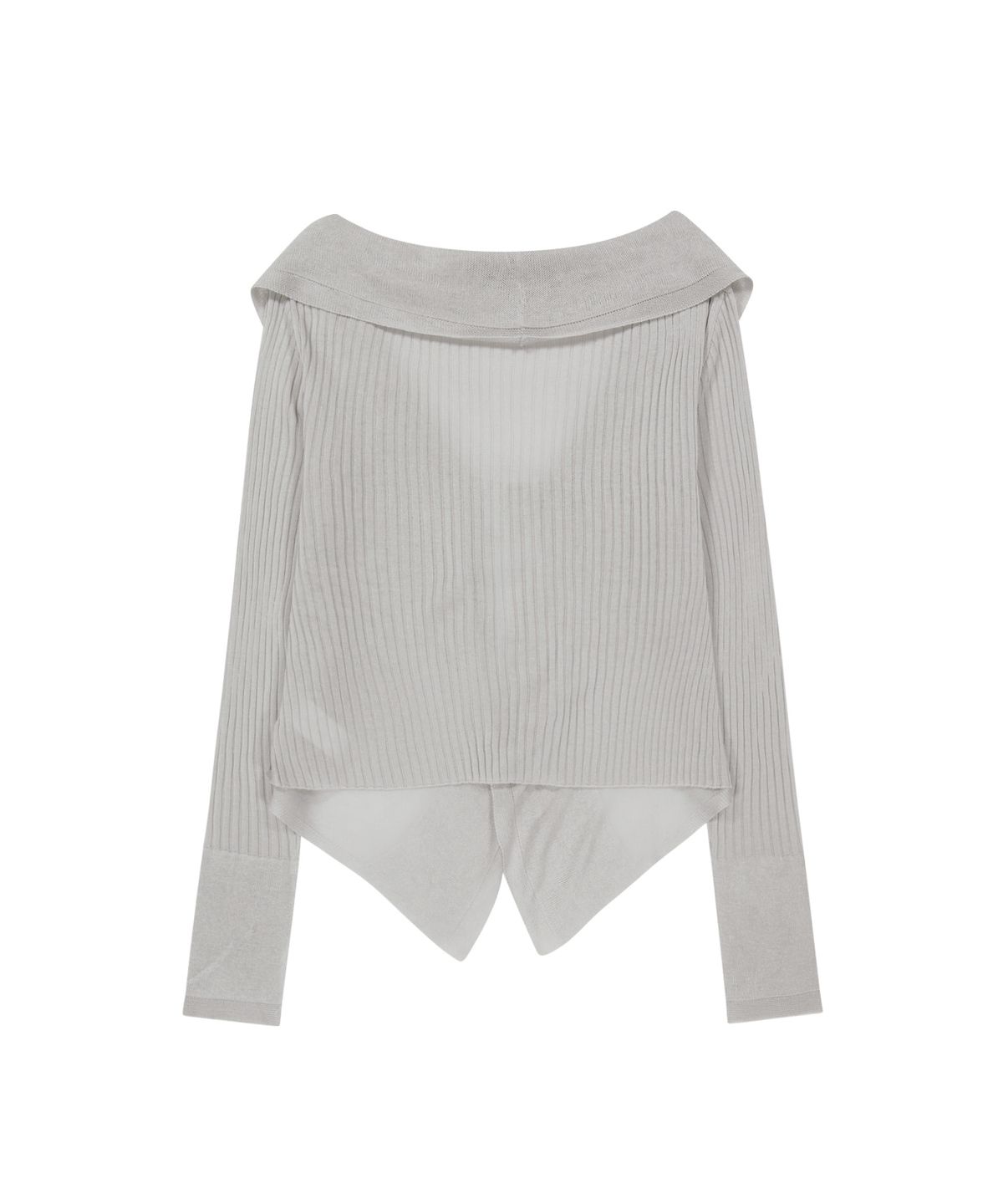 오호스(OJOS) Ruffled Drape Cardigan / Grey
