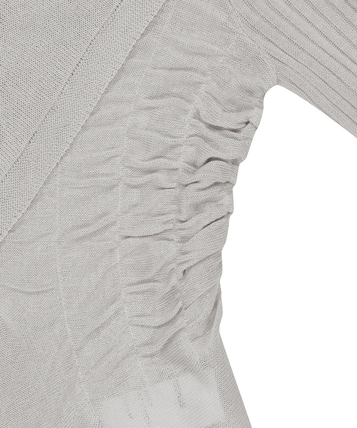 오호스(OJOS) Ruffled Drape Cardigan / Grey