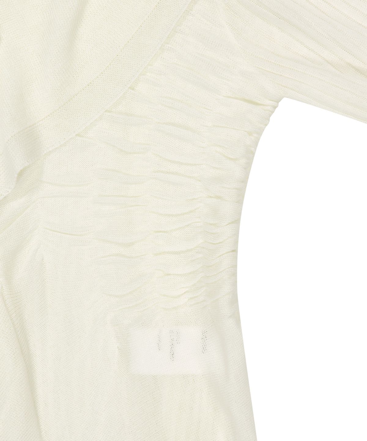 오호스(OJOS) Ruffled Drape Cardigan / Ivory