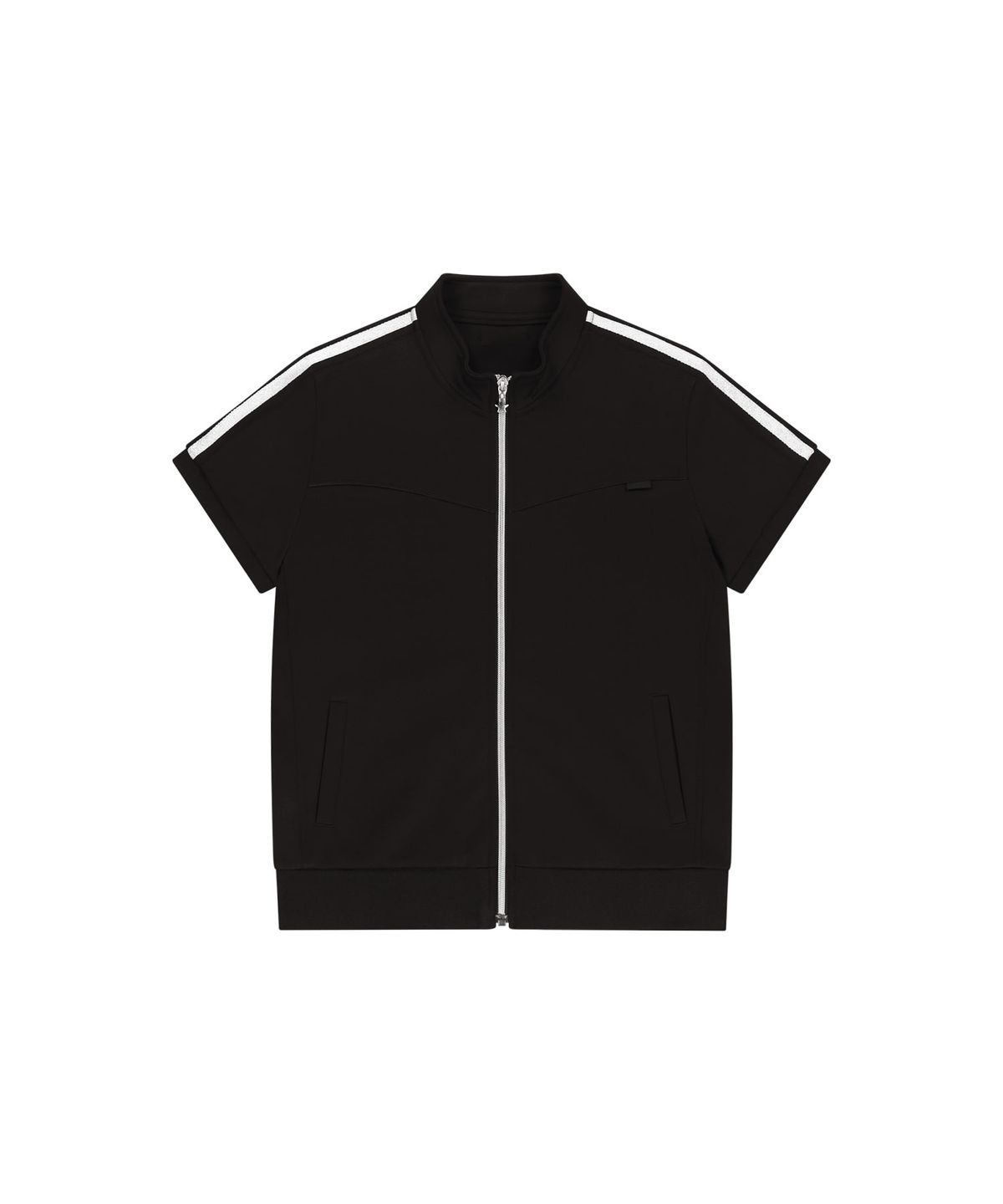 오호스(OJOS) Metallic Tape Track Zip-Up / Black