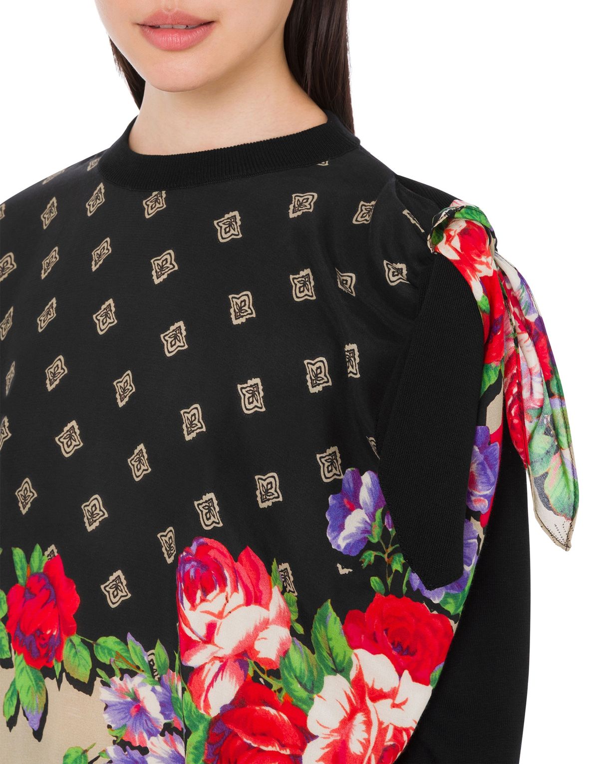 모스키노(MOSCHINO) 퓨어 코튼 실크 혼방 스카프 니트