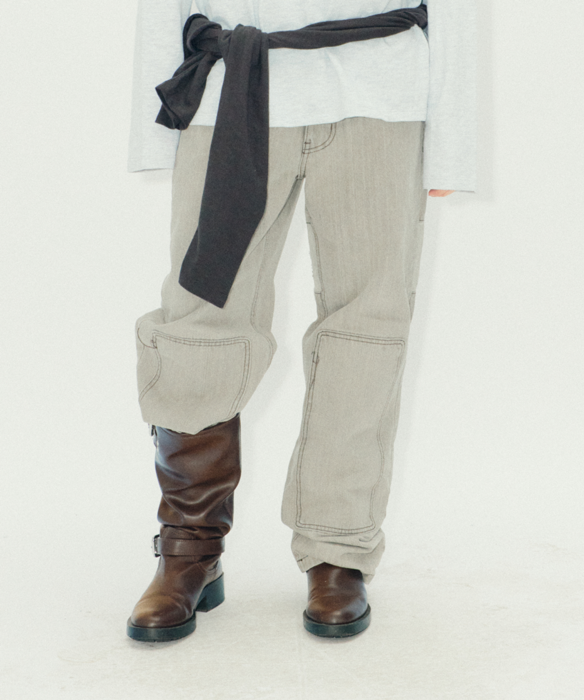 이알티알(ERTR) Dont Panic Denim Pants Sand