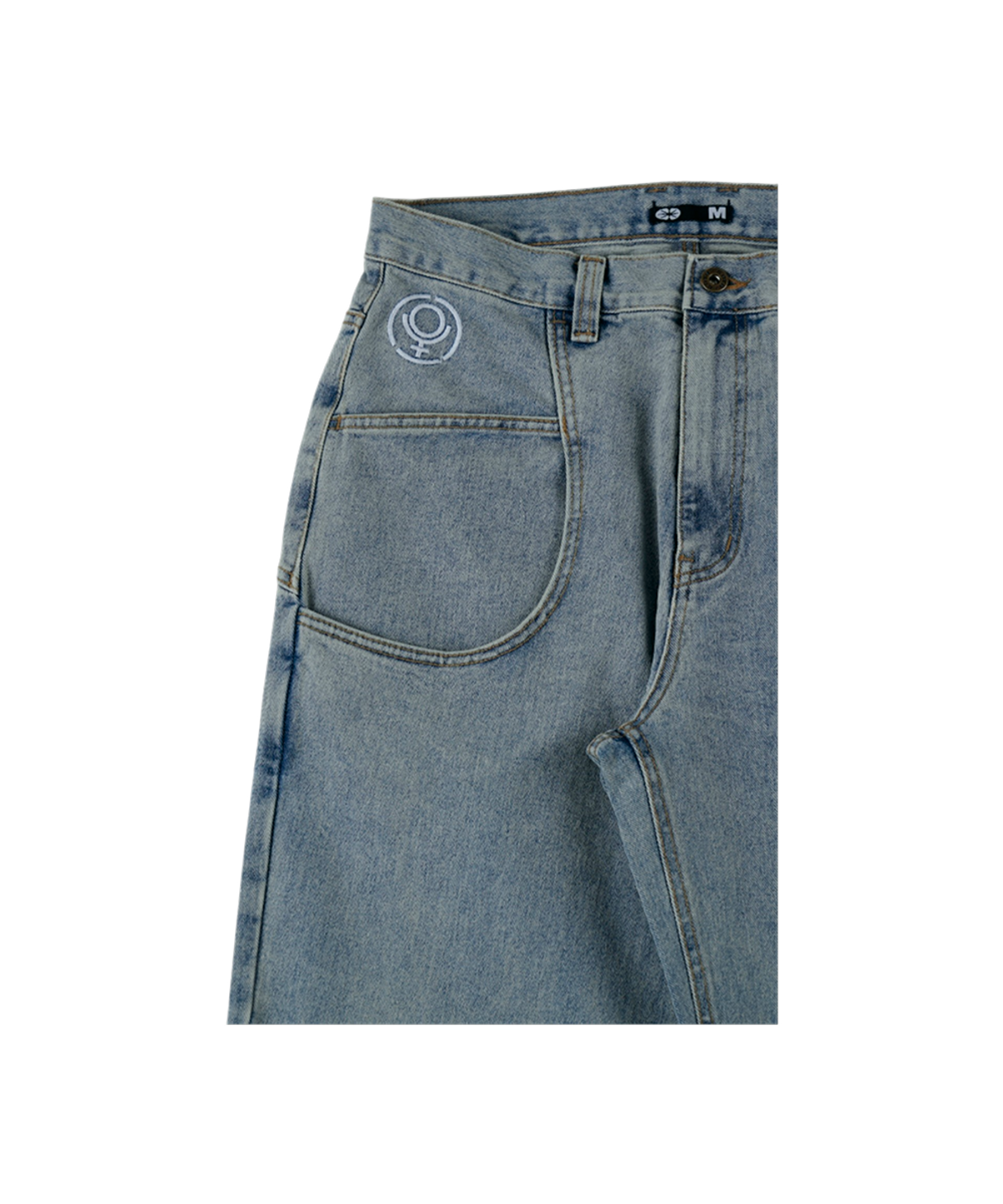 이알티알(ERTR) Marvin Circle Rivet Denim Pants Light Blue