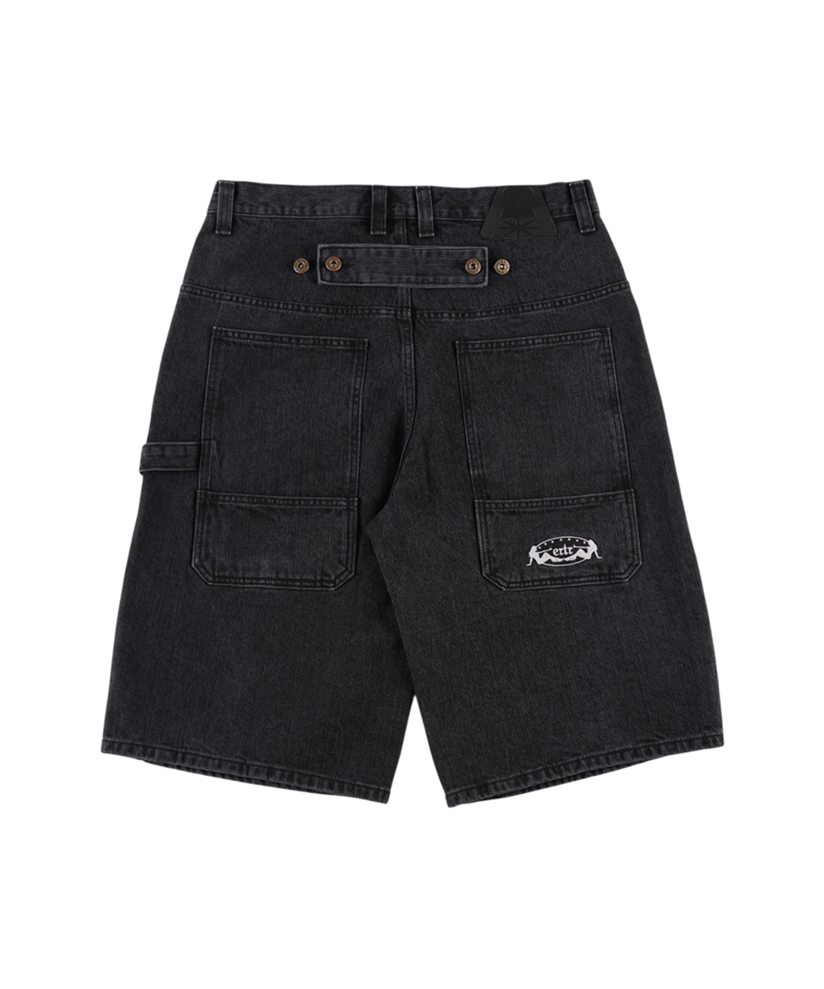 이알티알(ERTR) Carpenter Buckle Bermuda Denim Pants Black
