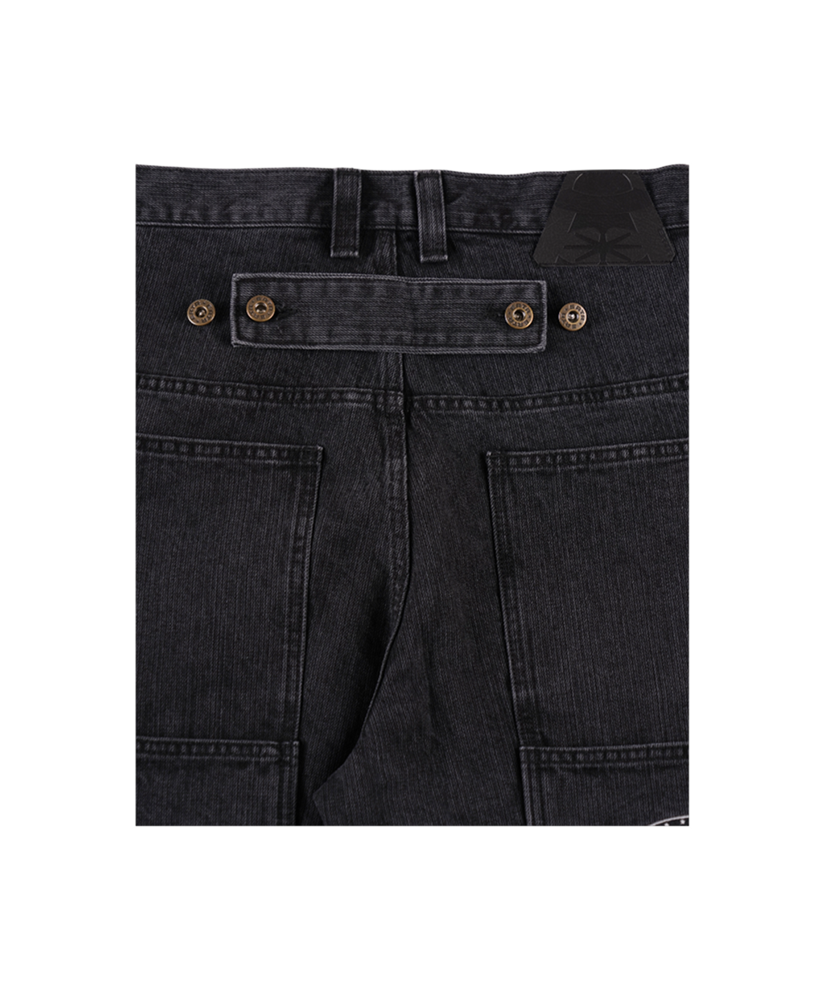 이알티알(ERTR) Carpenter Buckle Bermuda Denim Pants Black