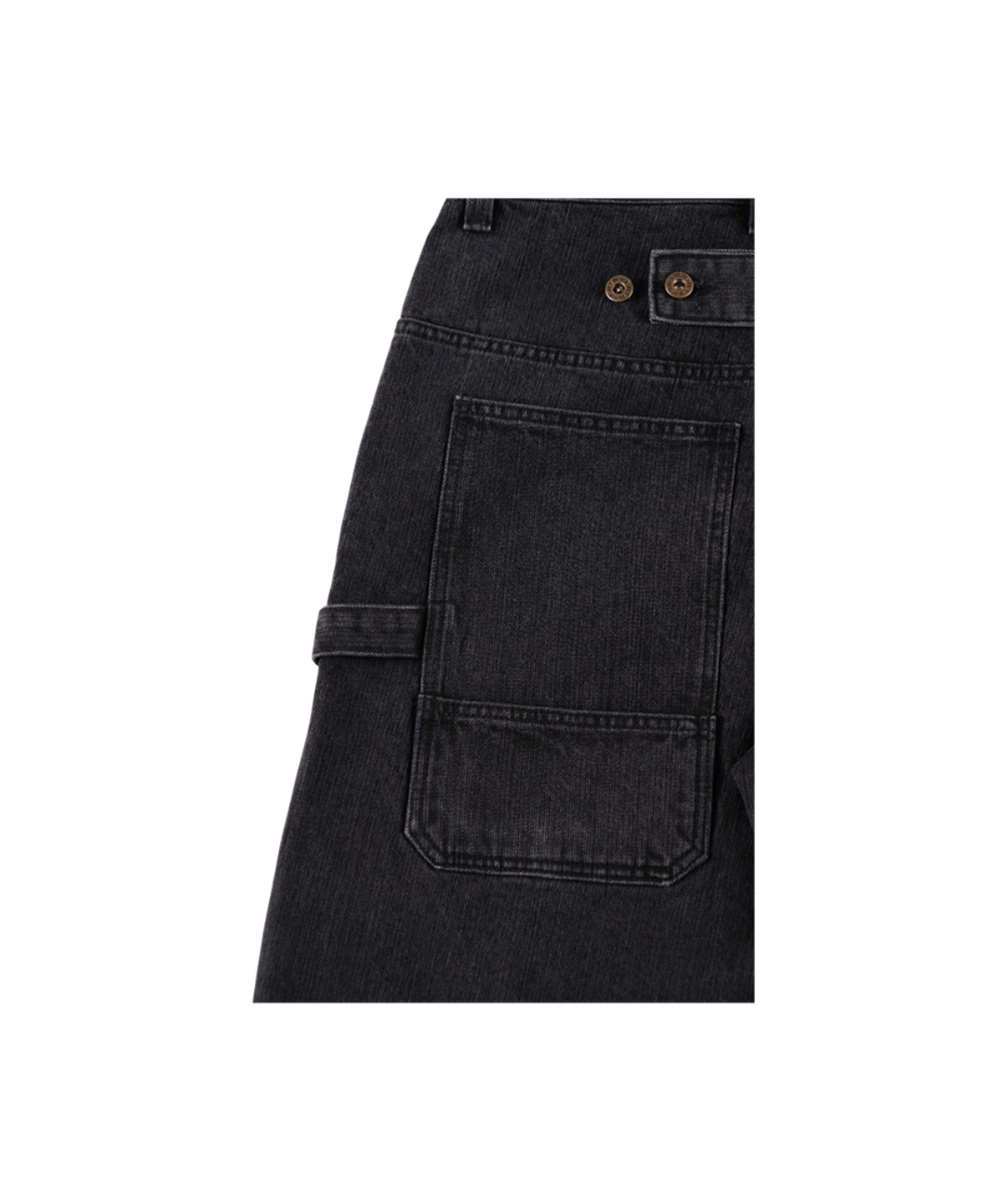 이알티알(ERTR) Carpenter Buckle Bermuda Denim Pants Black