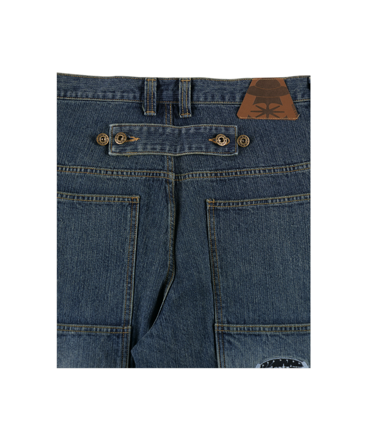 이알티알(ERTR) Carpenter Buckle Bermuda Denim Pants Blue