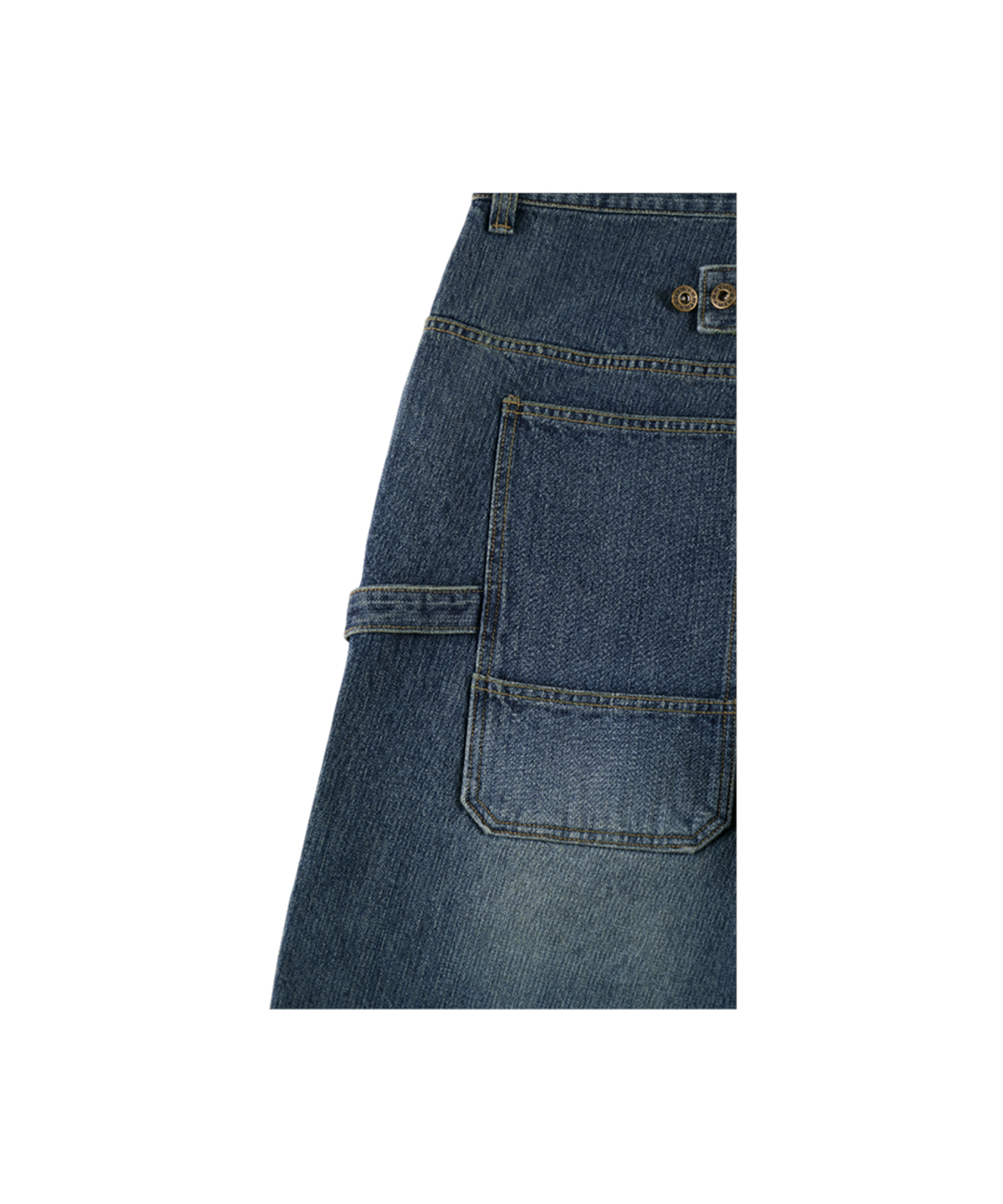 이알티알(ERTR) Carpenter Buckle Bermuda Denim Pants Blue
