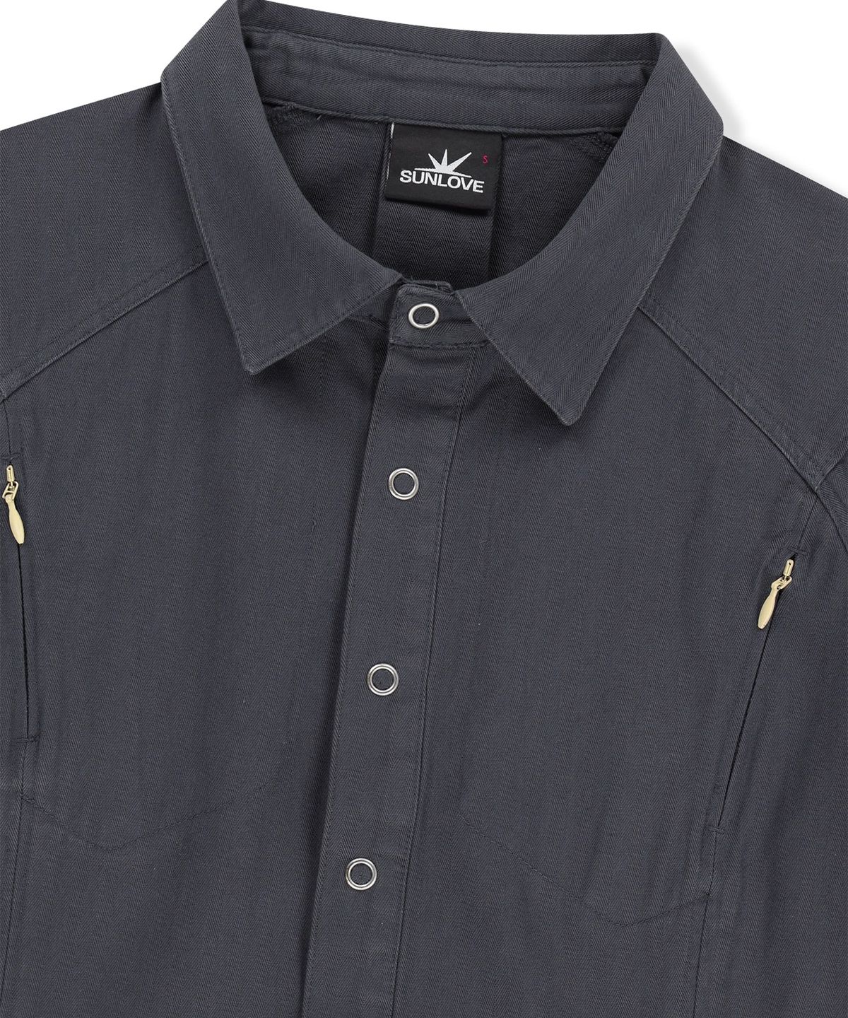 썬러브투어(SUNLOVETOUR) W Wave Herringbone Shirt Navy