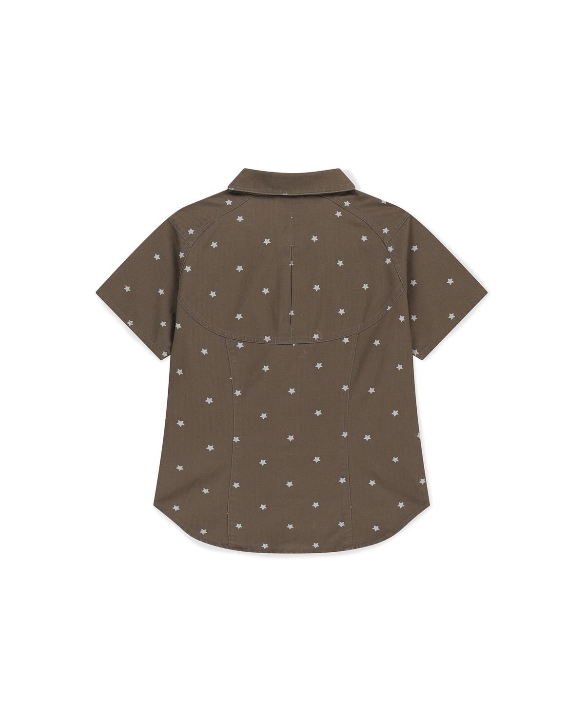 썬러브투어(SUNLOVETOUR) W Wave Herringbone Shirt Brown Star