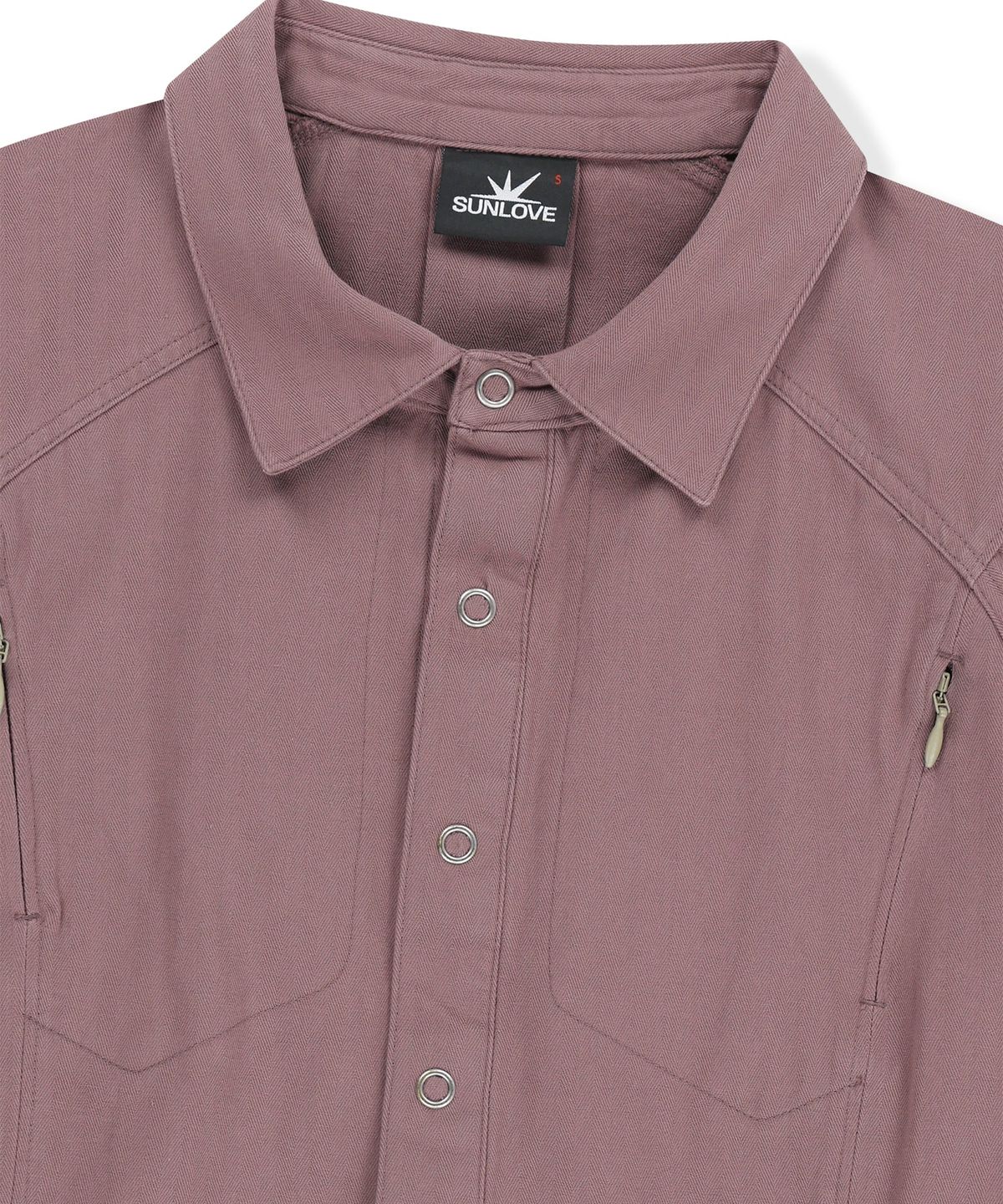 썬러브투어(SUNLOVETOUR) W Wave Herringbone Shirt Rose
