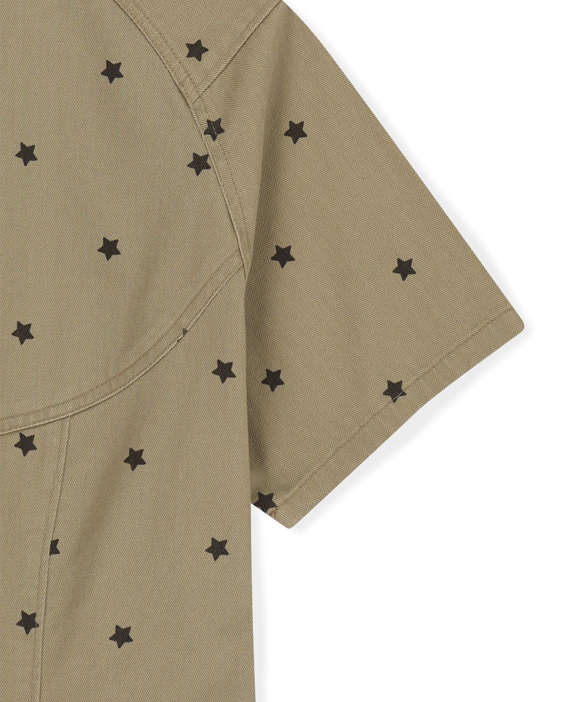 썬러브투어(SUNLOVETOUR) W Wave Herringbone Shirt Khaki Star