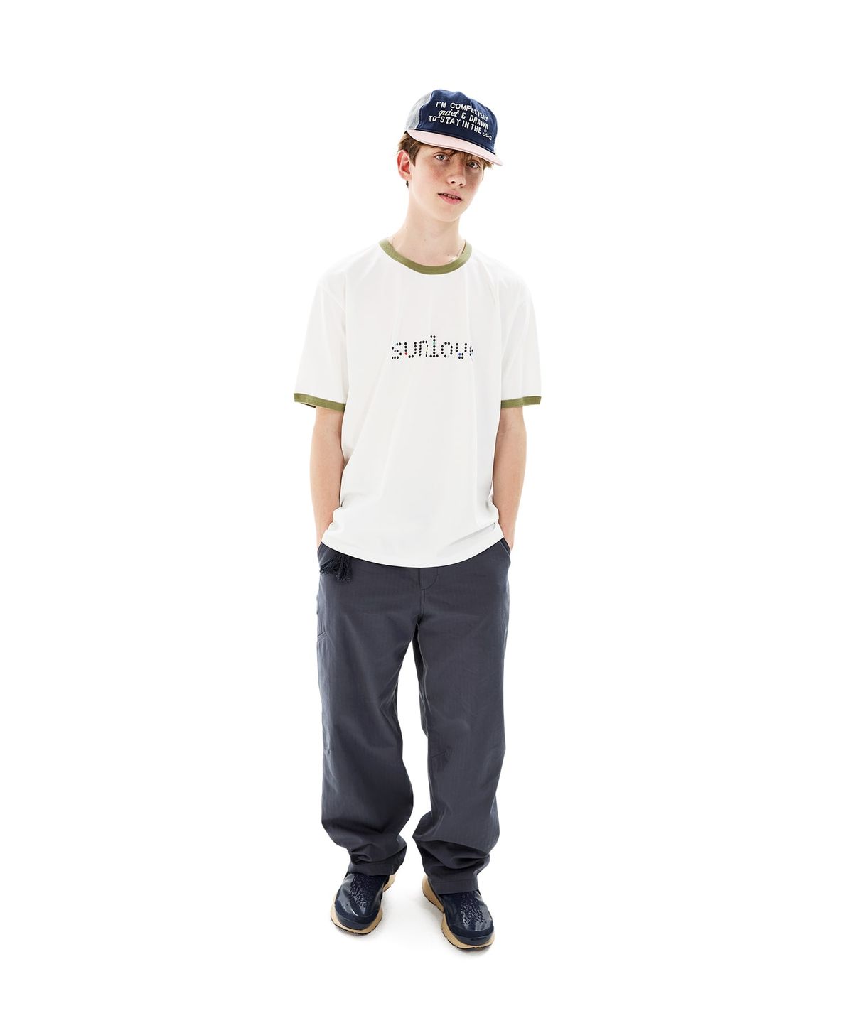 썬러브투어(SUNLOVETOUR) Dots Ringer Tee White