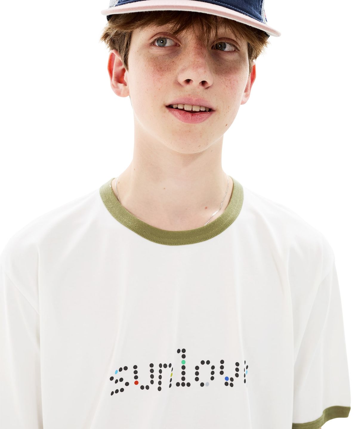썬러브투어(SUNLOVETOUR) Dots Ringer Tee White