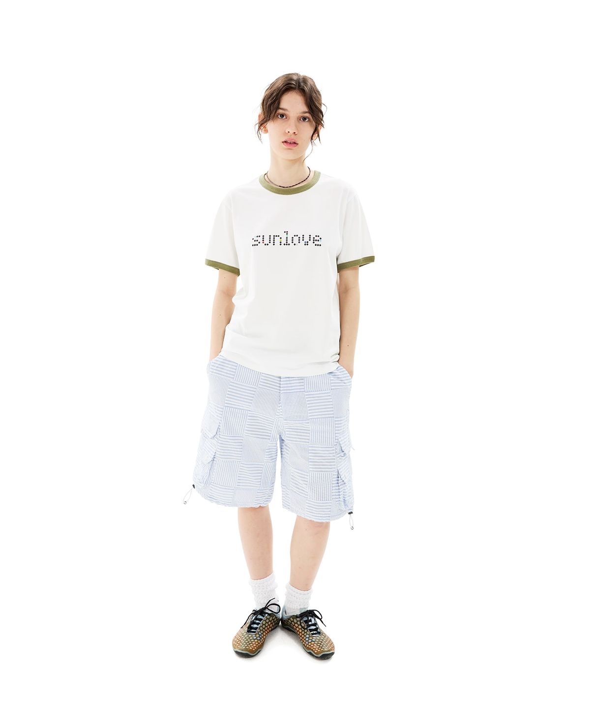 썬러브투어(SUNLOVETOUR) Dots Ringer Tee White