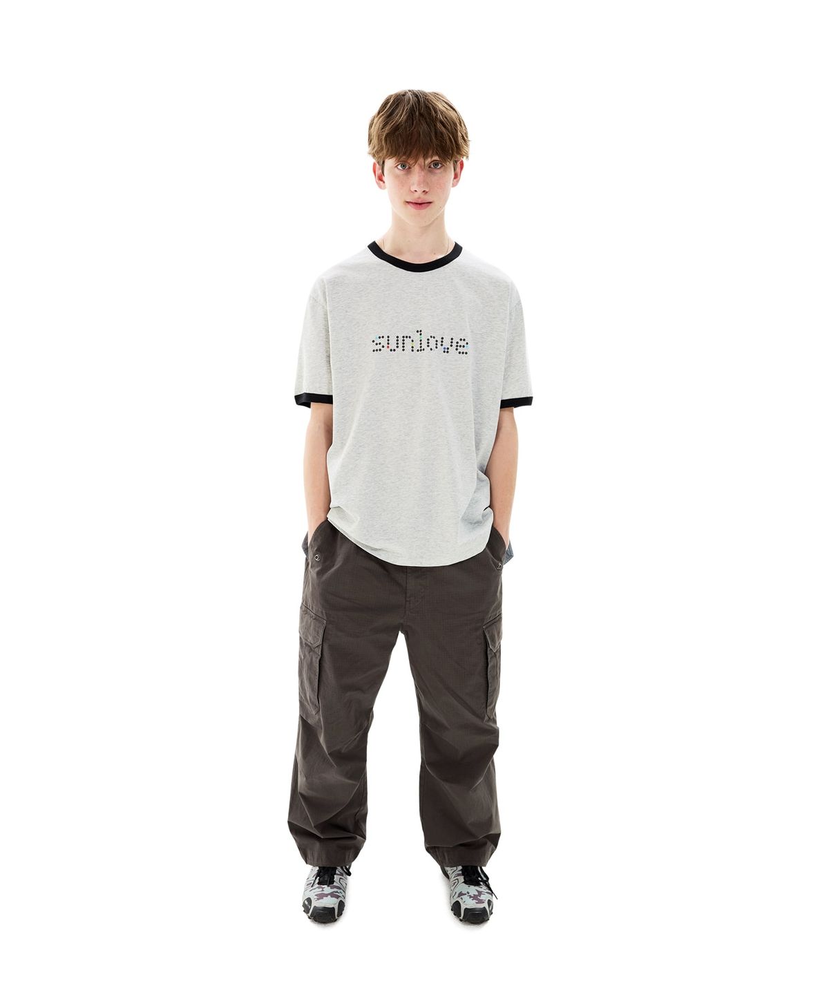 썬러브투어(SUNLOVETOUR) Dots Ringer Tee Heather Grey