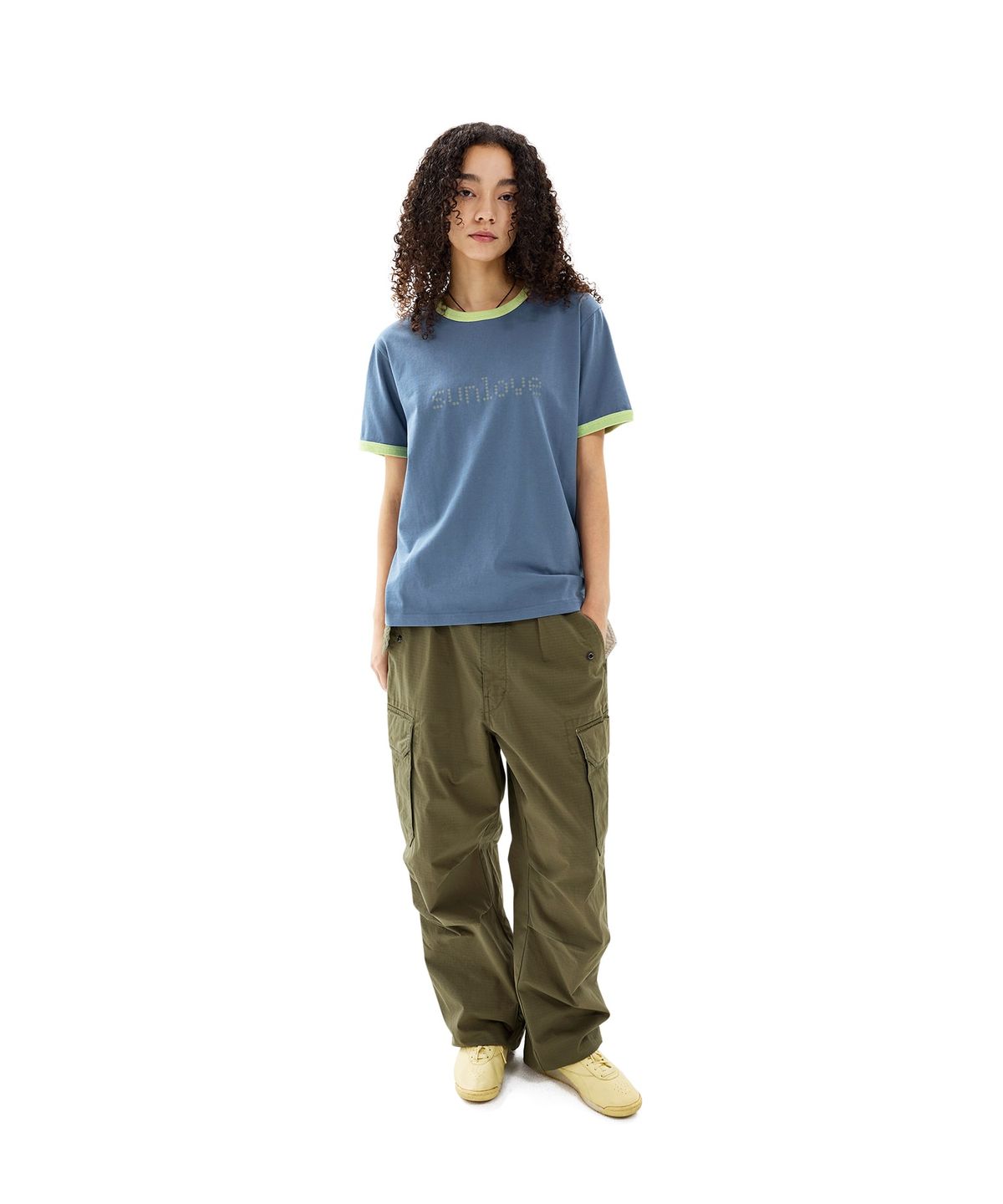 썬러브투어(SUNLOVETOUR) Dots Ringer Tee Blue