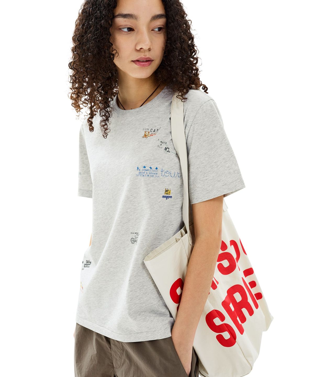 썬러브투어(SUNLOVETOUR) Collage Tee Heather Grey