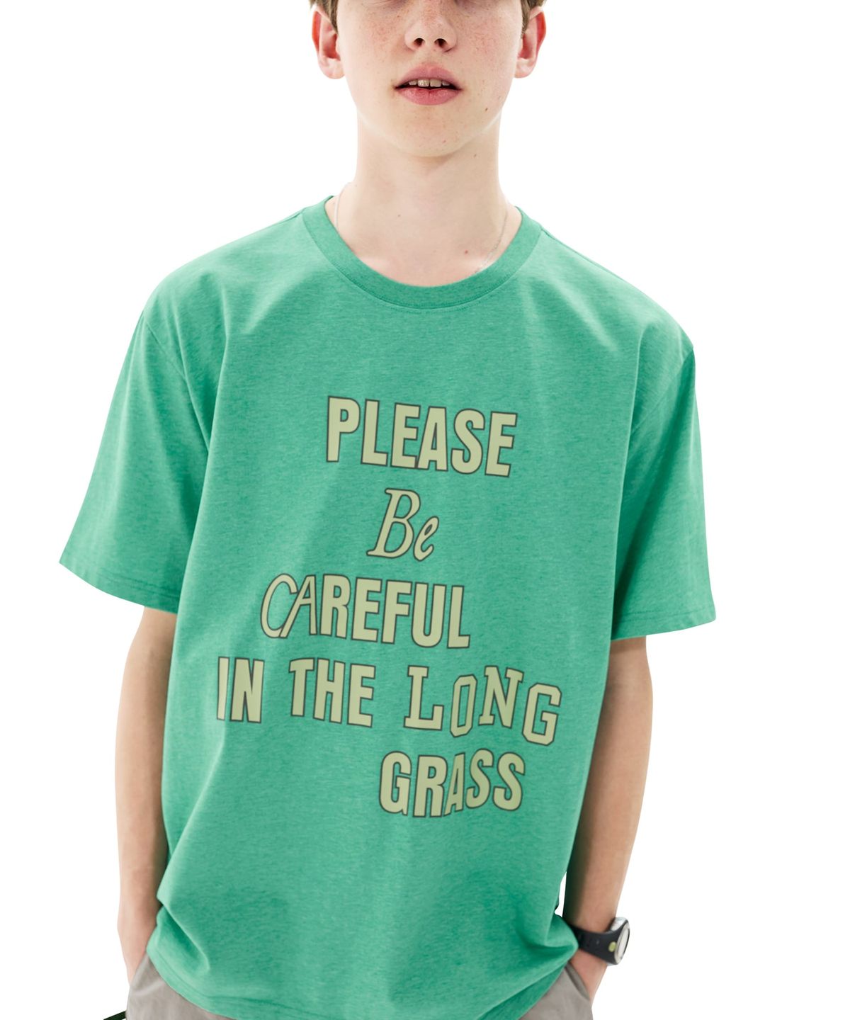 썬러브투어(SUNLOVETOUR) Rough Sign Tee Heather Green