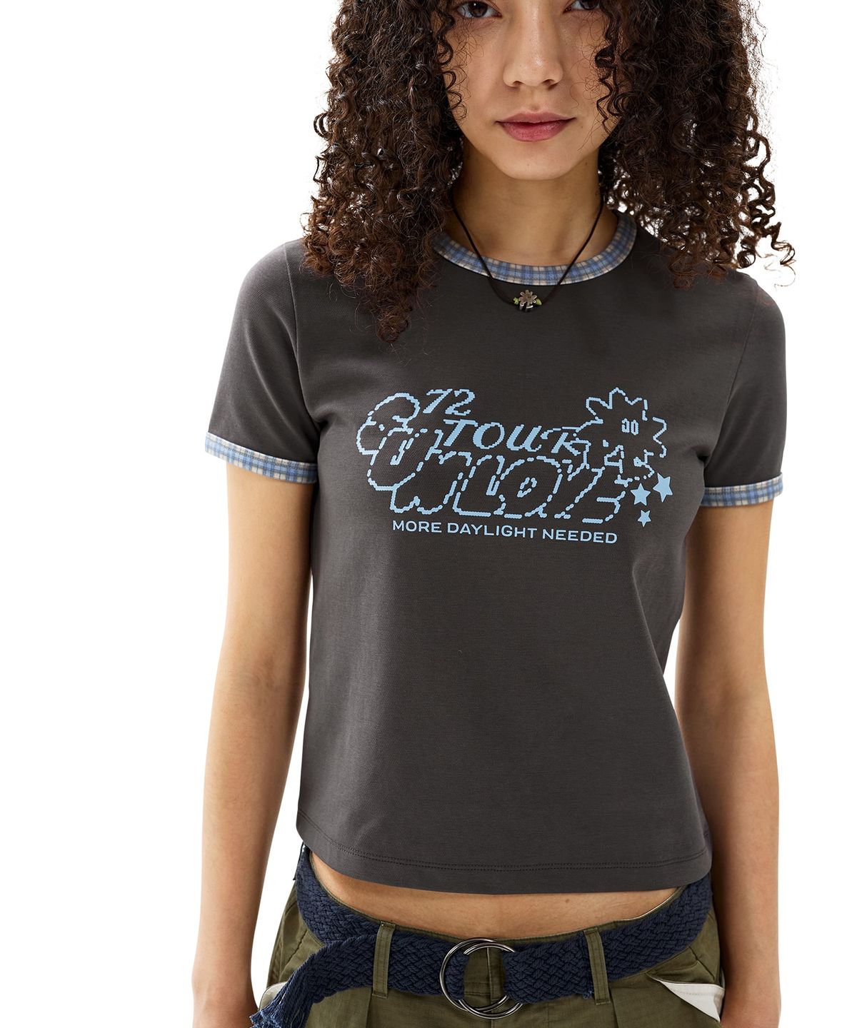 썬러브투어(SUNLOVETOUR) W 72 Tour Ringer Tee Charcoal