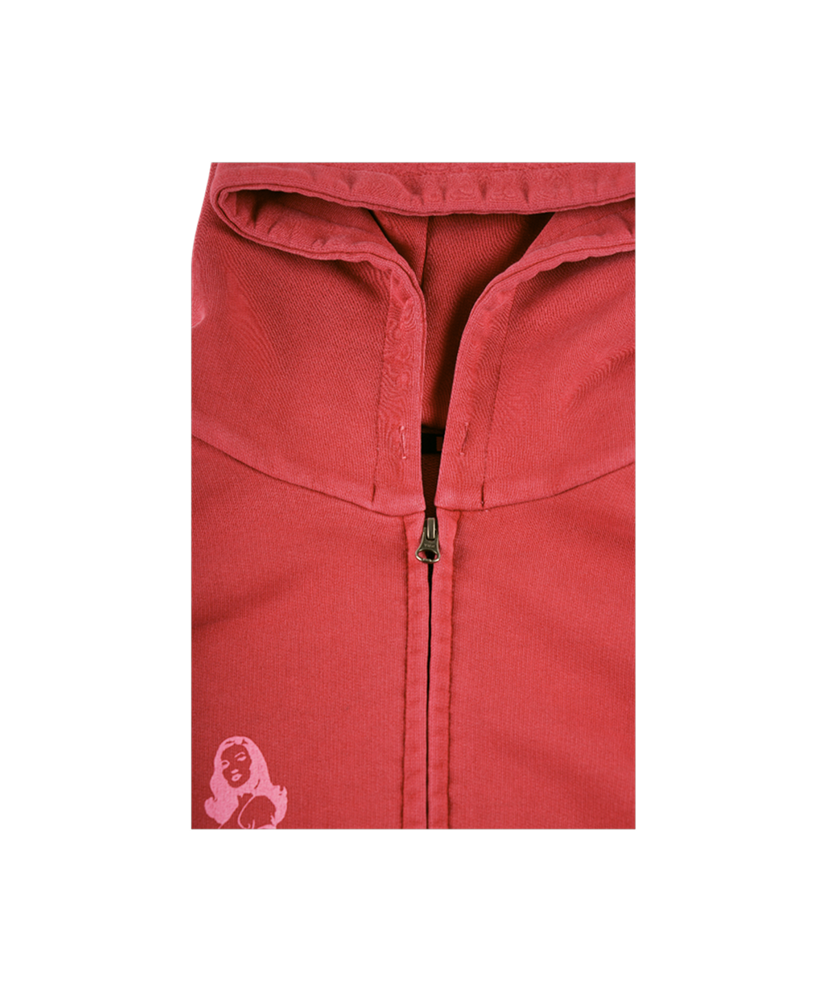 이알티알(ERTR) Mostly Harmless Hoodie Zip Up Coral Red