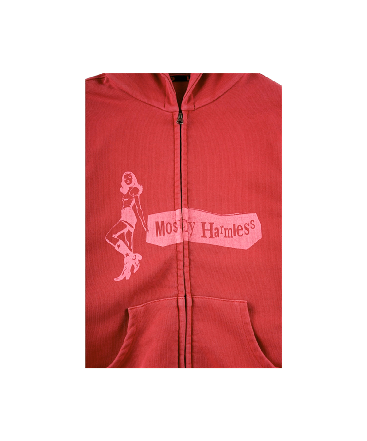 이알티알(ERTR) Mostly Harmless Hoodie Zip Up Coral Red