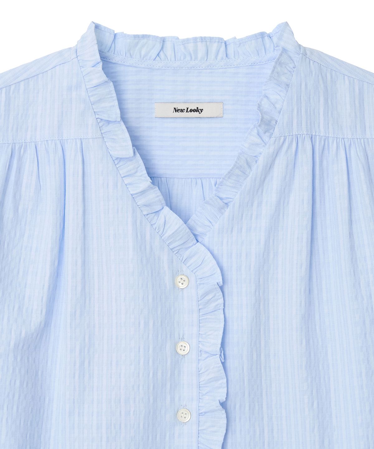 뉴루키(NEW LOOKY) Shirring point blouse_Light blue