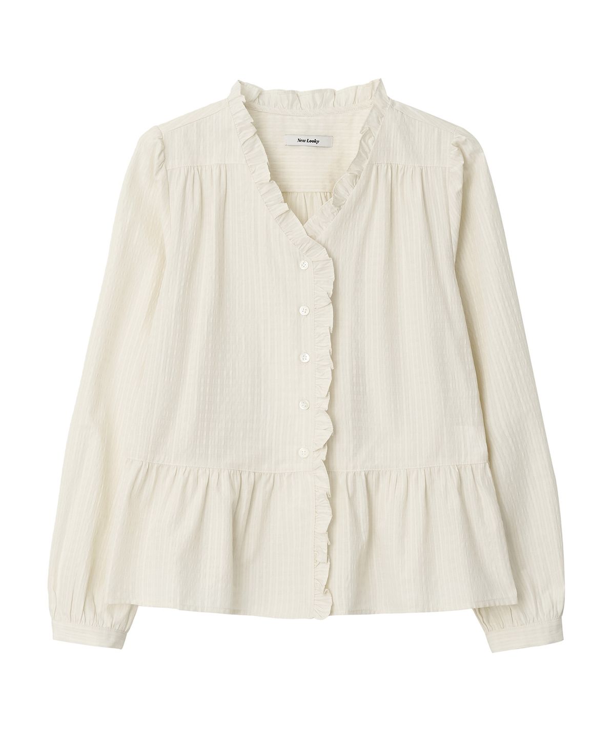 뉴루키(NEW LOOKY) Shirring point blouse_Cream