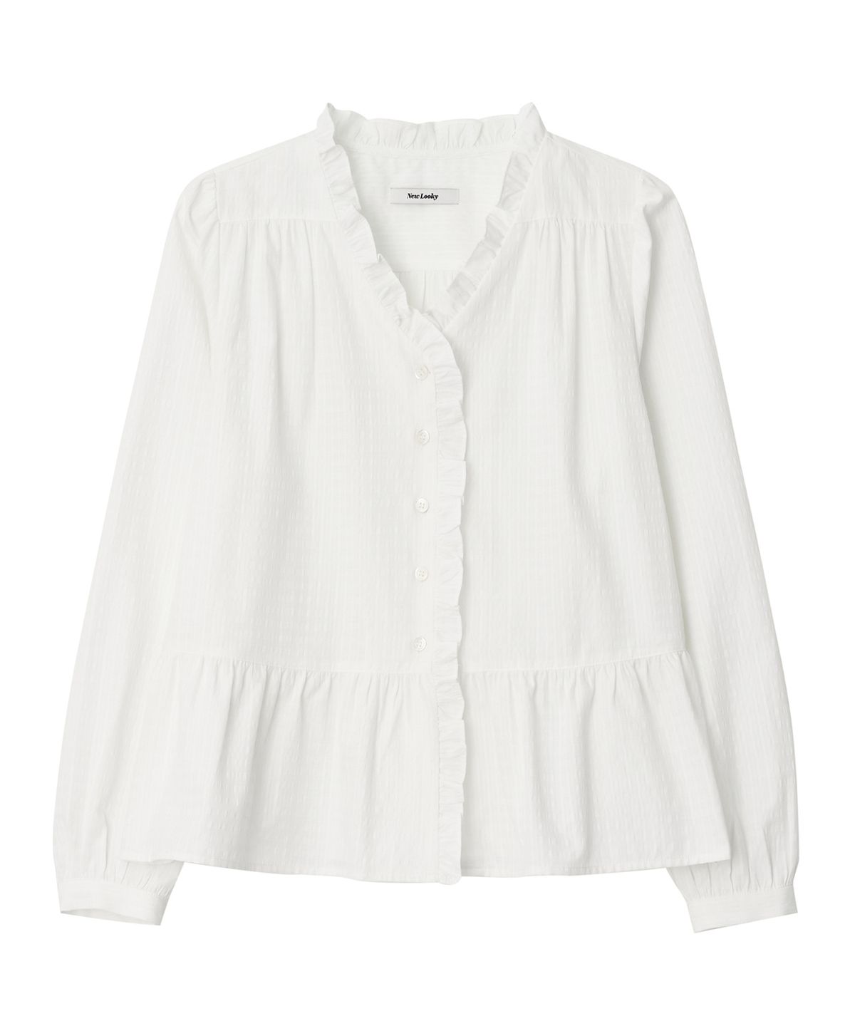 뉴루키(NEW LOOKY) Shirring point blouse_Ivory