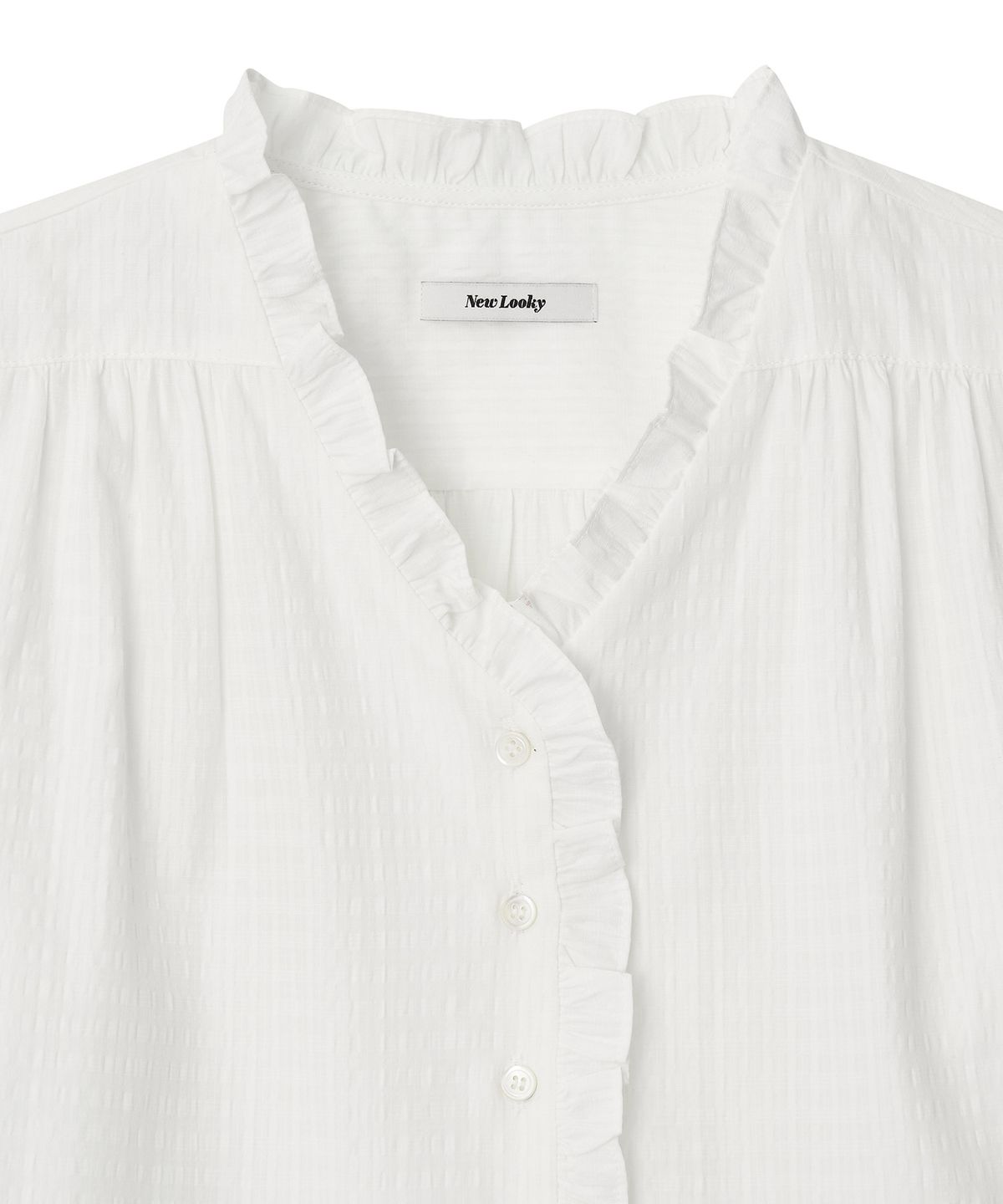 뉴루키(NEW LOOKY) Shirring point blouse_Ivory
