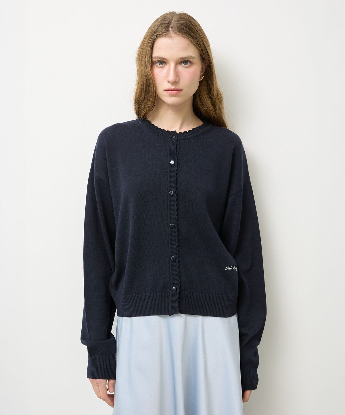 뉴루키(NEW LOOKY) Base loose fit cardigan_Navy