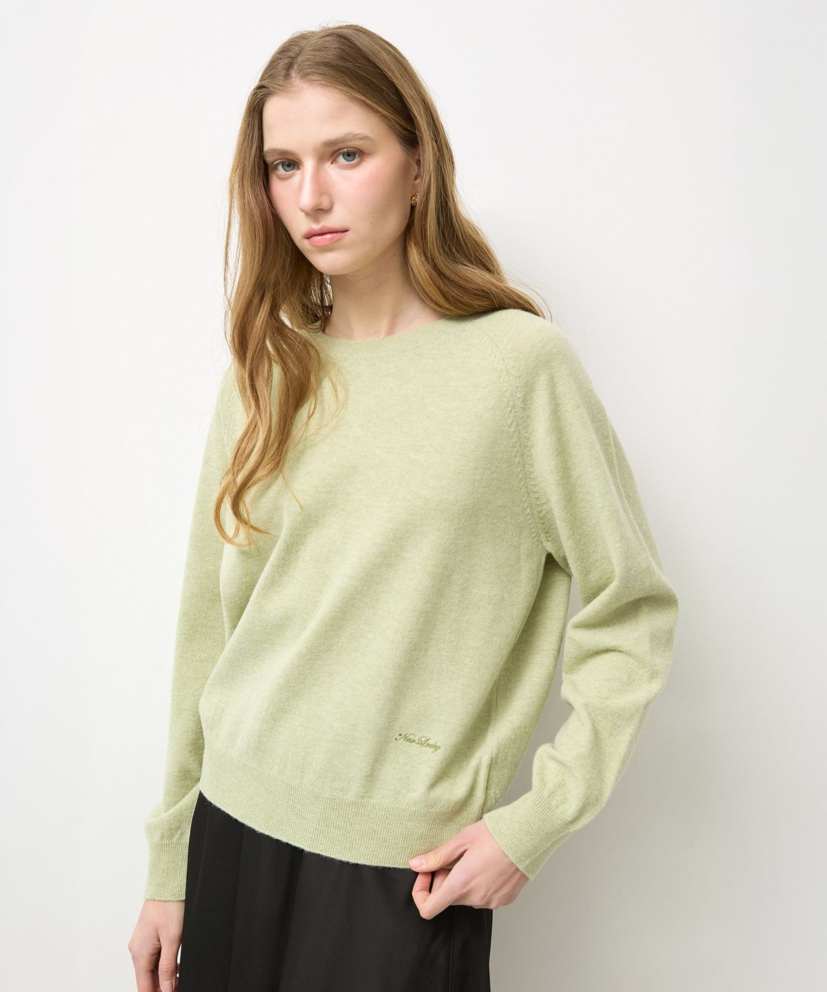 뉴루키(NEW LOOKY) Cozy round knit pullover_Light green